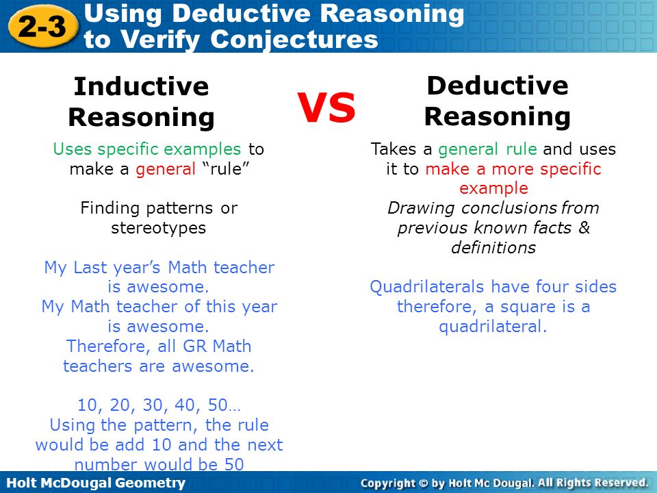 3 Inductive and deductive reasoning